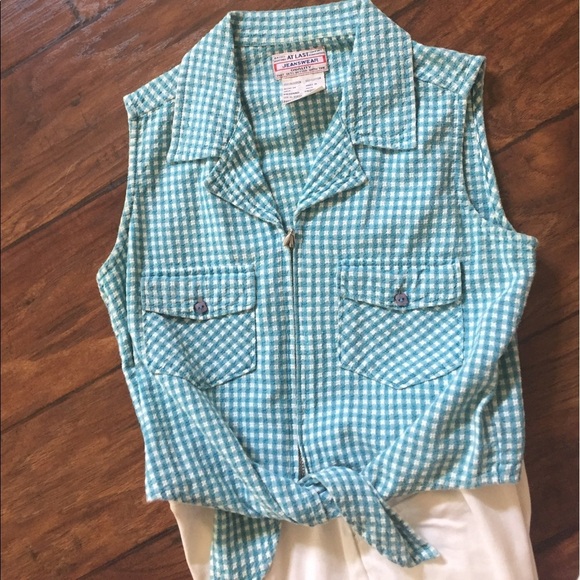 Blue gingham crop top - Picture 1 of 4